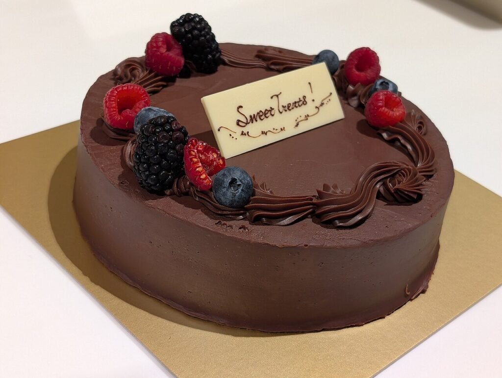 Rich dark chocolate cake