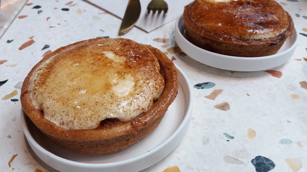 Chiboust cream dessert with caramelised top