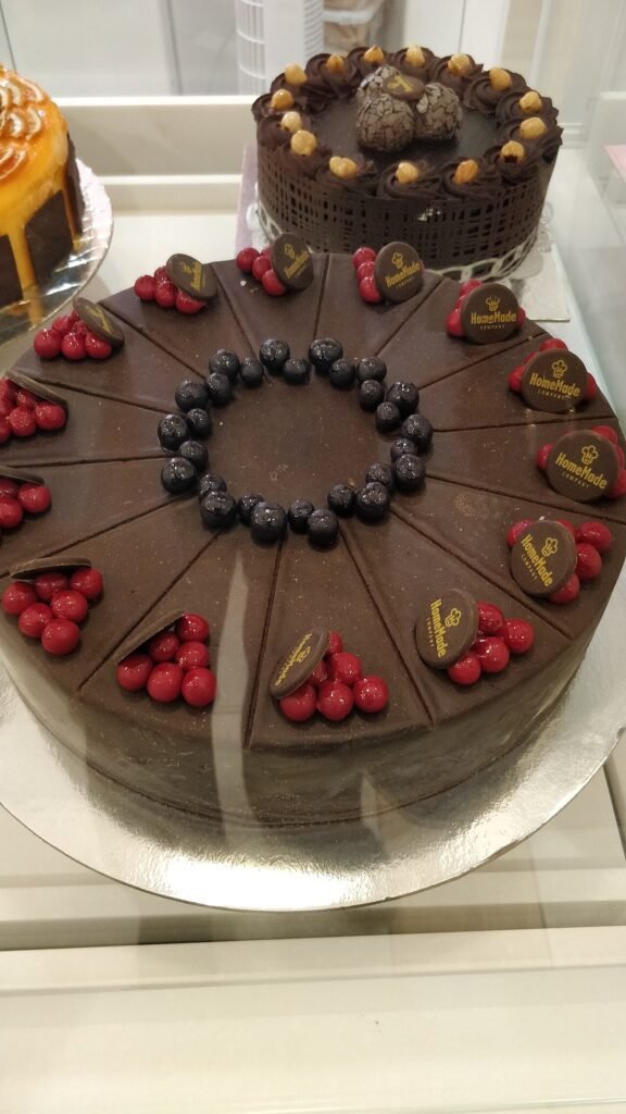 Layered milk chocolate dessert cake